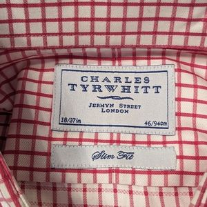 Charles Tyrwhitt - Slim Fit - White with Pink grid